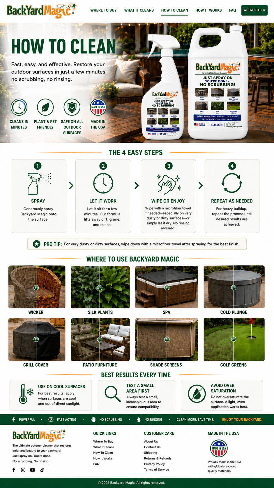 How To Clean With Backyard Magic