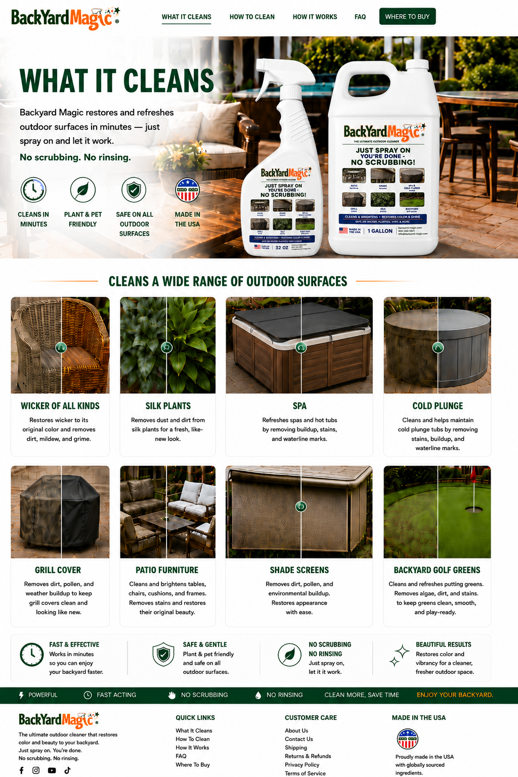 What Backyard Magic Cleans